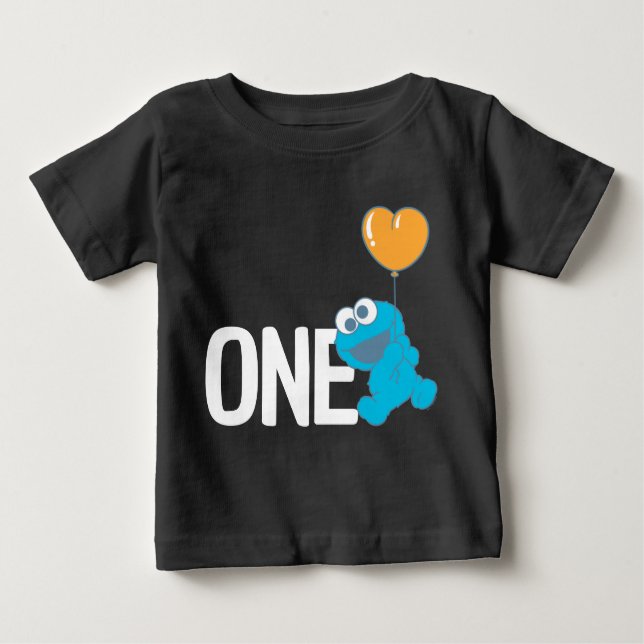 Sesame Street | Cookie Monster 1st Birthday Baby T-Shirt (Front)