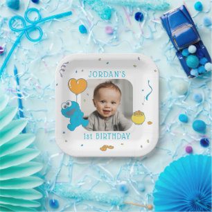 Sesame Street   Cookie Monster 1st Birthday Paper Plate