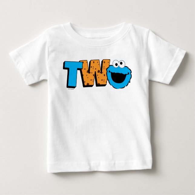 Sesame Street | Cookie Monster 2nd Birthday Baby T-Shirt (Front)