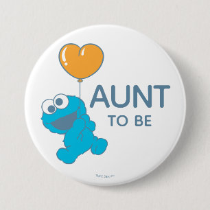 Sesame Street Cookie Monster Baby Shower Aunt 7.5 Cm Round Badge
