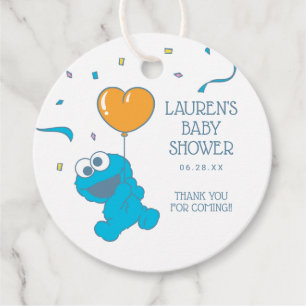 Sesame Street Cookie Monster Baby Shower Favour Tags