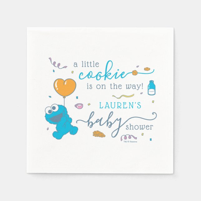 Sesame Street | Cookie Monster Baby Shower Napkin (Front)