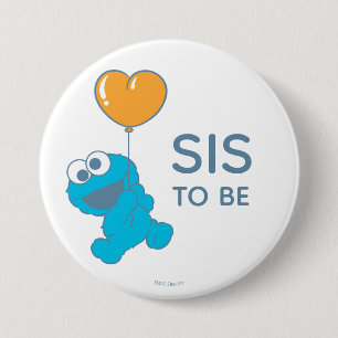 Sesame Street Cookie Monster Baby Shower Sister 7.5 Cm Round Badge