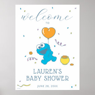 Sesame Street   Cookie Monster Baby Shower Welcome Poster