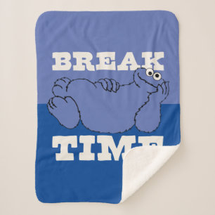 Sesame Street   Cookie Monster Break Time Sherpa Blanket