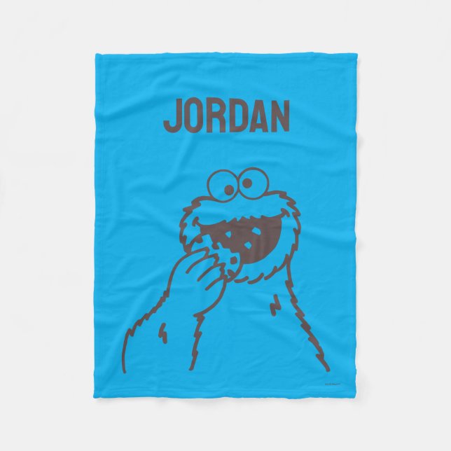 Sesame Street | Cookie Monster Bright | Add Name Fleece Blanket (Front)