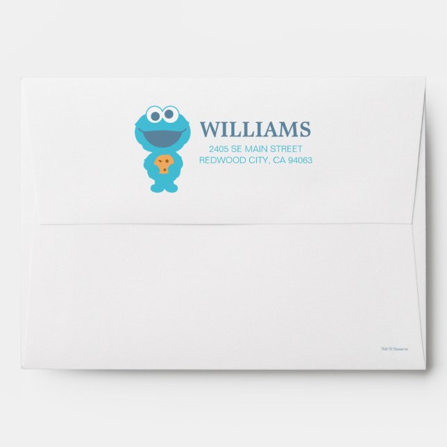 Sesame Street | Cookie Monster First Birthday Envelope (Back (Top Flap))