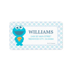 Sesame Street Cookie Monster First Birthday Label
