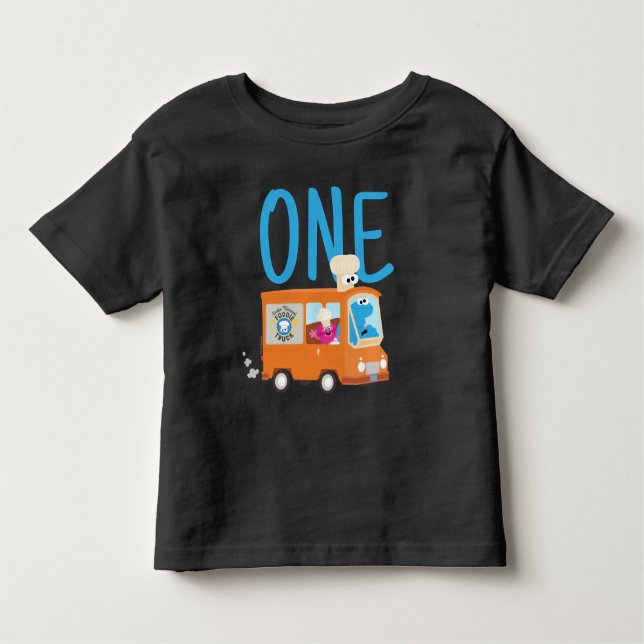 Sesame Street | Cookie Monster Food Truck Birthday Toddler T-Shirt (Front)