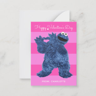 Sesame Street Cookie Monster Heart Hand Sign Card