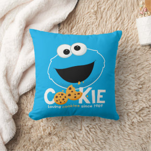 Sesame Street   Cookie Monster Loving Cookies Cushion