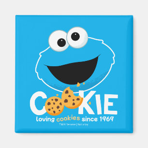 Sesame Street   Cookie Monster Loving Cookies Magnet