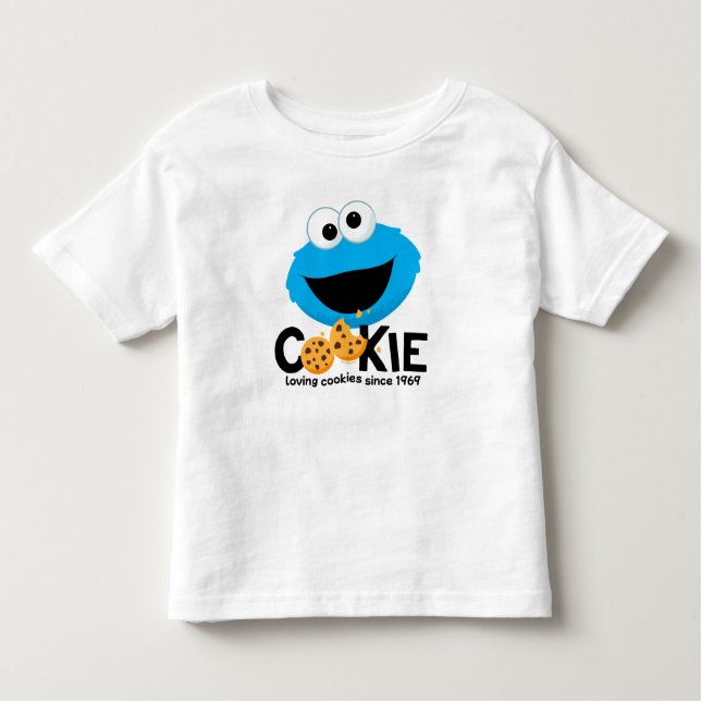 Sesame Street | Cookie Monster Loving Cookies Toddler T-Shirt (Front)