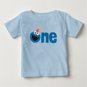 Sesame Street   Cookie Monster One First Birthday Baby T-Shirt