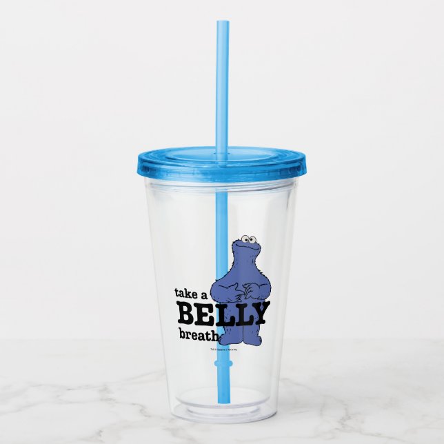 Sesame Street | Cookie Monster Take A Breath Acrylic Tumbler (Front)