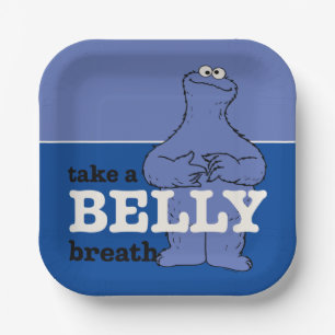 Sesame Street Cookie Monster Take A Breath Paper Plate
