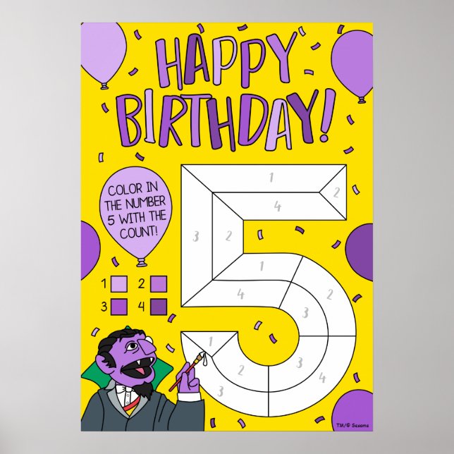 Sesame Street | Count von Count Colour By Numbers Poster (Front)