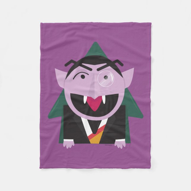 Sesame Street | Count von Count Illustration Fleece Blanket (Front)