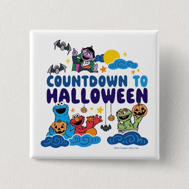 Sesame Street | Countdown to Halloween 15 Cm Square Badge (Front)