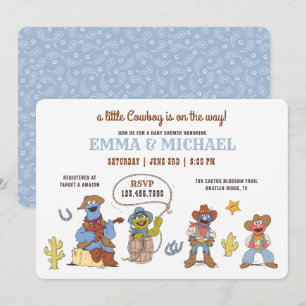 Sesame Street Cowboy Baby Shower Invitation