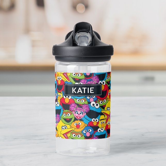Sesame Street Crew Pattern | Add Your Name Water Bottle (Creator Uploaded)