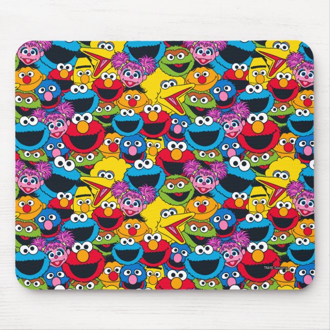 Sesame Street Crew Pattern Mouse Pad (Front)