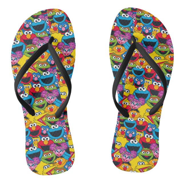 Sesame Street Crew Pattern Thongs (Footbed)