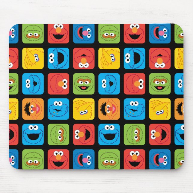 Sesame Street Cubed Faces Pattern Mouse Pad (Front)