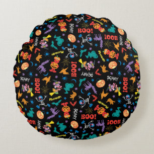 Sesame Street   Cute Halloween Pattern Round Cushion