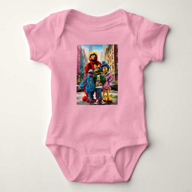 Sesame Street Drip – Hip-Hop Edition Baby Bodysuit (Front)