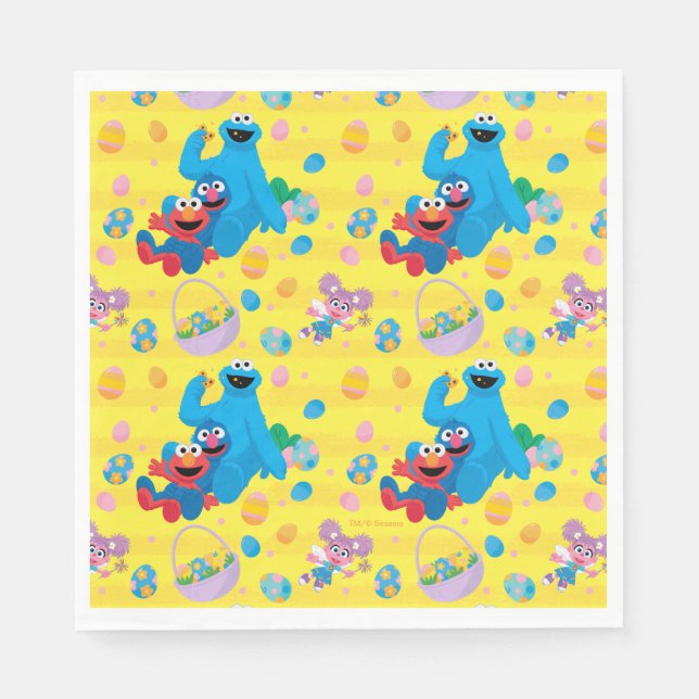 Sesame Street Easter Basket Pattern Napkin (Front)