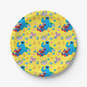 Sesame Street Easter Basket Pattern Paper Plate