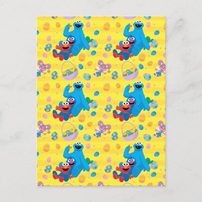 Sesame Street Easter Basket Pattern Postcard (Front)