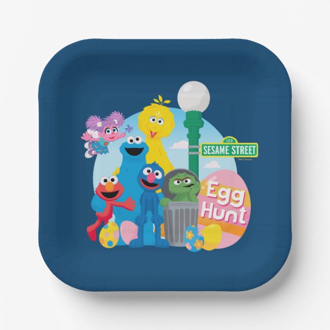 Sesame Street Easter Egg Hunt Paper Plate (Front)