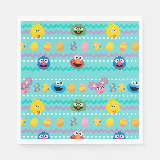 Sesame Street Easter Egg Pattern Napkin (Front)