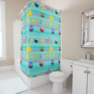 Sesame Street Easter Egg Pattern Shower Curtain