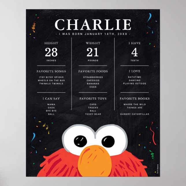 Sesame Street - Elmo | 1st Birthday Milestone Poster (Front)