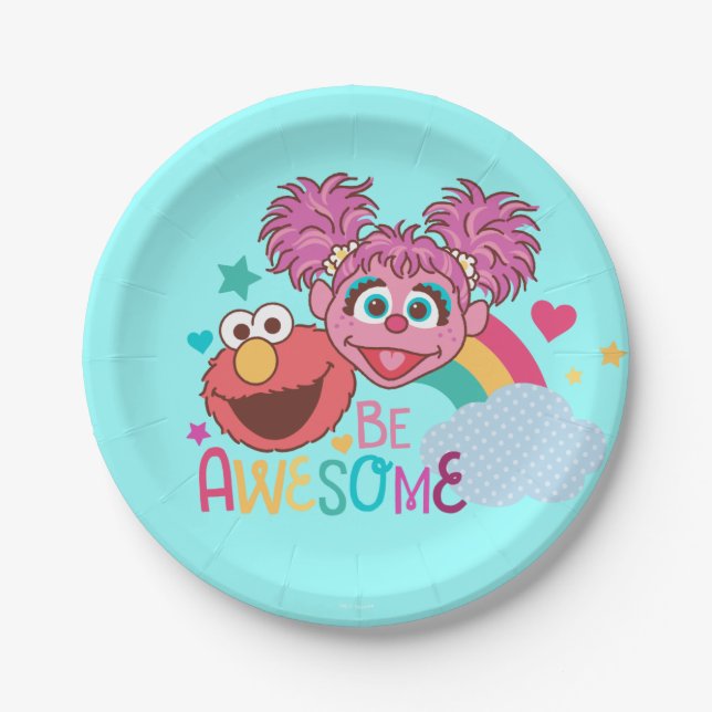 Sesame Street | Elmo & Abby - Be Awesome Paper Plate (Front)