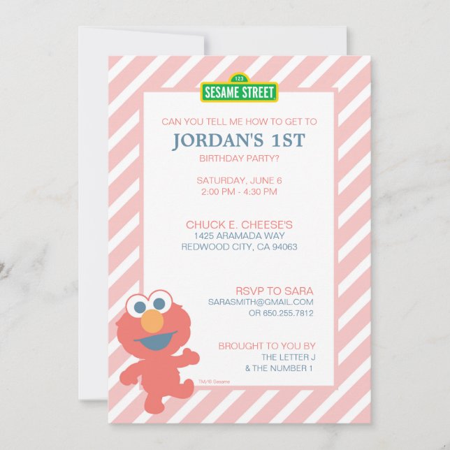 Sesame Street | Elmo - Baby Birthday Invitation (Front)