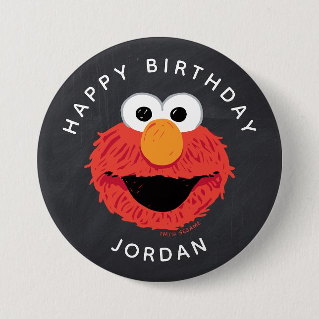 Sesame Street | Elmo Birthday Chalkboard 7.5 Cm Round Badge (Front)