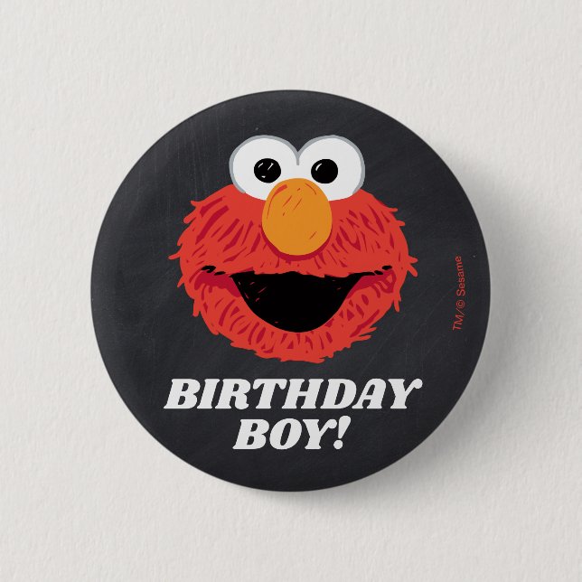 Sesame Street | Elmo Birthday Chalkboard Boy 6 Cm Round Badge (Front)