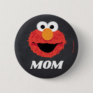 Sesame Street   Elmo Birthday Chalkboard Mom 6 Cm Round Badge