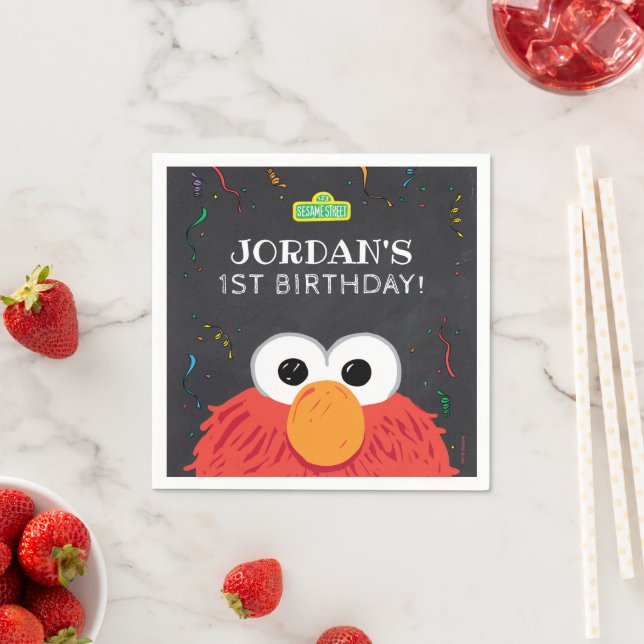 Sesame Street | Elmo Birthday Chalkboard Napkin (Insitu)