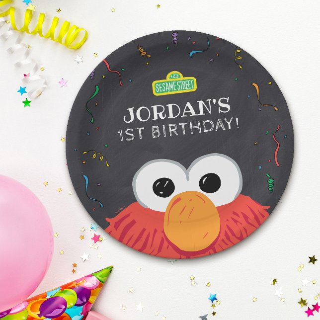 Sesame Street | Elmo Birthday Chalkboard Paper Plate (Creator Uploaded)