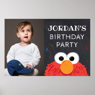 Sesame Street Elmo Birthday Chalkboard Poster