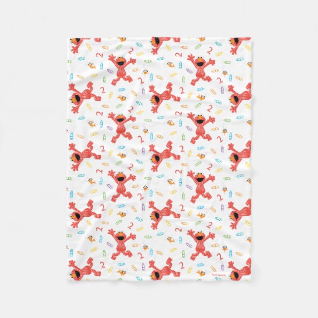 Sesame Street Elmo | Birthday Crayon Fleece Blanket (Front)