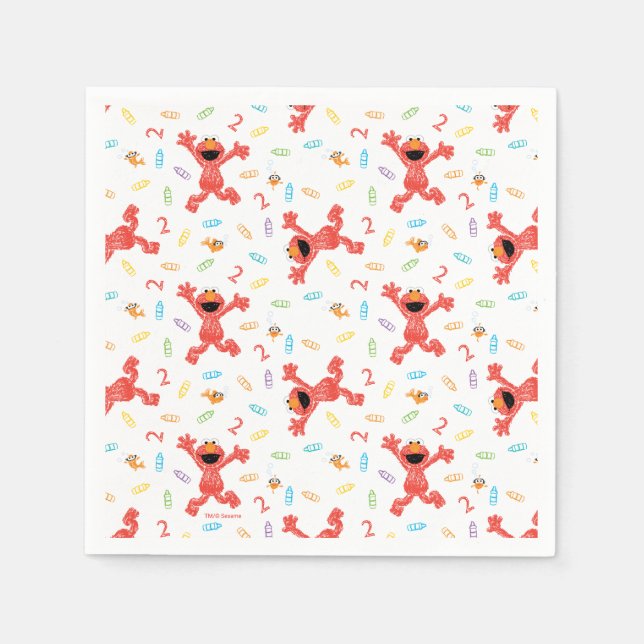 Sesame Street Elmo | Birthday Crayon Napkin (Front)
