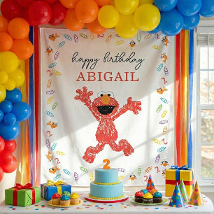 Sesame Street Elmo Birthday Crayon Tapestry