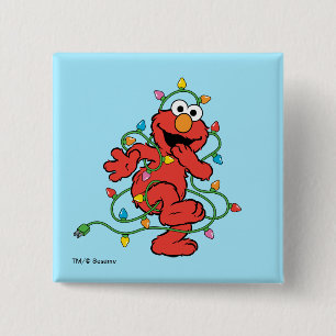 Sesame Street   Elmo Christmas Lights 15 Cm Square Badge
