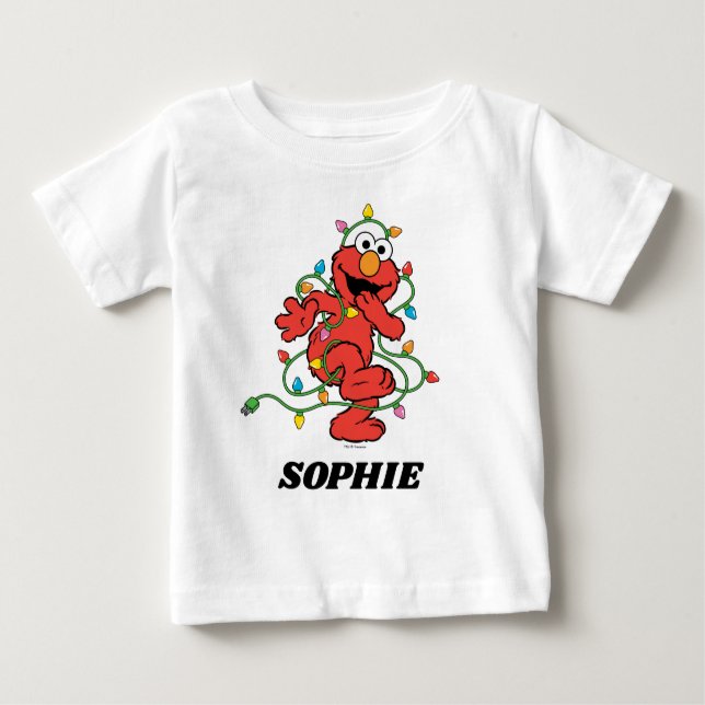Sesame Street | Elmo Christmas Lights Baby T-Shirt (Front)